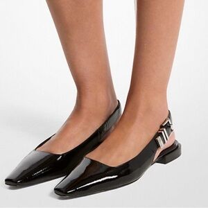 Michael Michael Kors Darrington  Black Patent Leather Slingback Flats Size 7